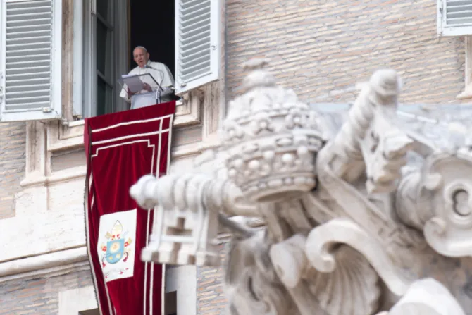 Pope Francis delivers a Regina Coeli address at the Vatican.
